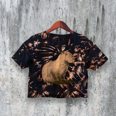 Capybara Crop Top Y2K Crop Tee Lesser Capybara Shirt Animal Lover