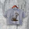 Capybara Crop Top Y2K Crop Tee Lesser Capybara Shirt Animal Lover