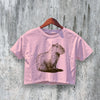 Capybara Crop Top Y2K Crop Tee Lesser Capybara Shirt Animal Lover