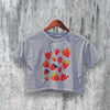 Strawberry Crop Top Y2K Crop Tee Strawberry Lover Shirt Fruit Graphic