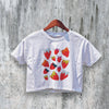 Strawberry Crop Top Y2K Crop Tee Strawberry Lover Shirt Fruit Graphic