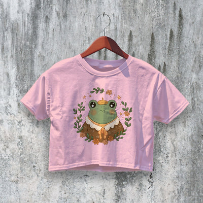 Frog Crop Top Y2K Crop Tee Cute Frog Lover Shirt Cute Animal Gift