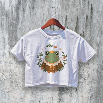 Frog Crop Top Y2K Crop Tee Cute Frog Lover Shirt Cute Animal Gift
