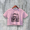 Frog Crop Top Y2K Crop Tee Cute Frog Lover Shirt Night Style Design