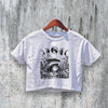Frog Crop Top Y2K Crop Tee Cute Frog Lover Shirt Night Style Design
