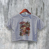 Mushroom Crop Top Y2K Crop Tee Mushroom Lover Shirt Fungi Design