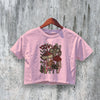 Mushroom Crop Top Y2K Crop Tee Mushroom Lover Shirt Fungi Design