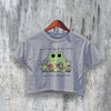 Cute Frog Crop Top Y2K Crop Tee Woman Pretty Shirt Frog Lover Design