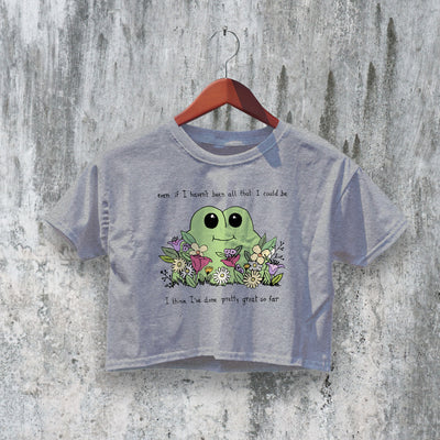 Cute Frog Crop Top Y2K Crop Tee Woman Pretty Shirt Frog Lover Design