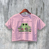 Cute Frog Crop Top Y2K Crop Tee Woman Pretty Shirt Frog Lover Design