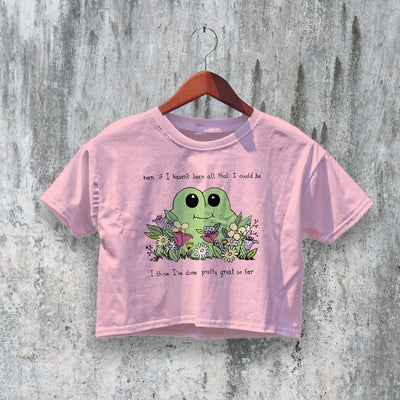 Cute Frog Crop Top Y2K Crop Tee Woman Pretty Shirt Frog Lover Design