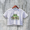 Cute Frog Crop Top Y2K Crop Tee Woman Pretty Shirt Frog Lover Design