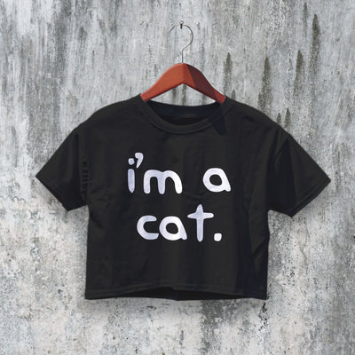 Iam Cat Crop Top Y2K Crop Tee Like Cat Lover Shirt Cat Girl Gift - bestshirtz#