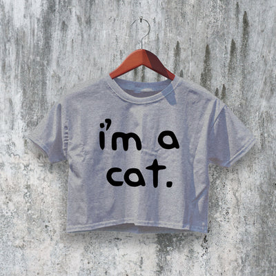 Iam Cat Crop Top Y2K Crop Tee Like Cat Lover Shirt Cat Girl Gift - bestshirtz#