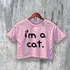 Iam Cat Crop Top Y2K Crop Tee Like Cat Lover Shirt Cat Girl Gift - bestshirtz#