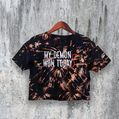 Demon Girl Crop Top Y2K Crop Tee Fuck Lover Shirt My Won Bitch Gift - bestshirtz#