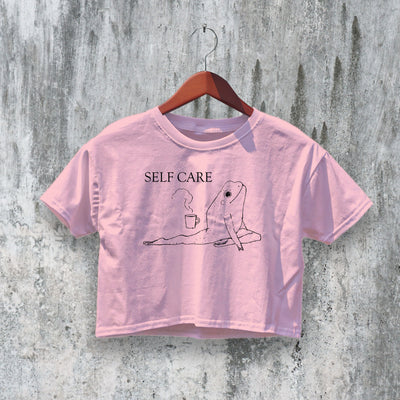 Self Care Crop Top Y2K Crop Tee Frog Shirt Frog Lover Funny Merch