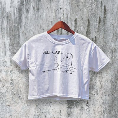 Self Care Crop Top Y2K Crop Tee Frog Shirt Frog Lover Funny Merch
