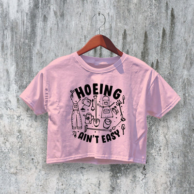 Hoeing Crop Top Y2K Crop Tee Mom Shirt Best Mother Gift