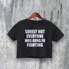 Kung Fu Crop Top Y2K Crop Tee Statement Shirt Calm Women Gift