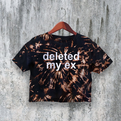 Deleted My Ex Crop Top Y2K Crop Tee Statement Shirt Calm Women Gift
