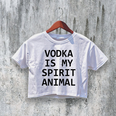 Vodka Crop Top Y2K Crop Tee Spirit Vodka Lover Shirt Statement Gift