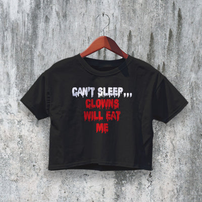 Clown Eat Me Crop Top Y2K Crop Tee Clown Shirt Scary Halloween Gift