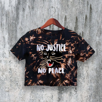 Cat Crop Top No Justice No Place Crop Tee Cat Lover Shirt Women Y2K - bestshirtz