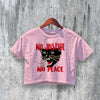 Cat Crop Top No Justice No Place Crop Tee Cat Lover Shirt Women Y2K - bestshirtz