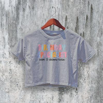 Birthday Specialist Crop Top Y2K Crop Tee Nurse Shirt Birtday Gift