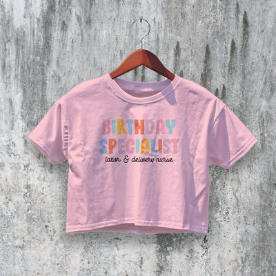 Birthday Specialist Crop Top Y2K Crop Tee Nurse Shirt Birtday Gift