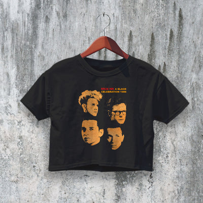 Depeche Mode Crop Top A Black Celebration Crop Tee Tour DM Shirt 80s Band