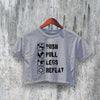 GYM Crop Top Push Pull Legs Crop Tee GYM Workout Shirt Repeat Training - bestshirtz