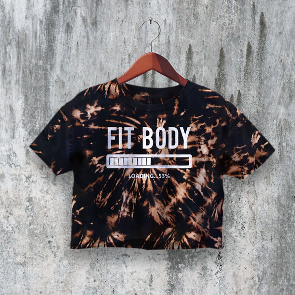 GYM Crop Top Fit Body Crop Tee GYM Workout Shirt Loading Athletic - bestshirtz