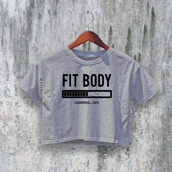 GYM Crop Top Fit Body Crop Tee GYM Workout Shirt Loading Athletic - bestshirtz