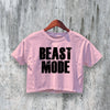 GYM Crop Top Beast Mode Crop Tee Moisture - Wicking GYM Shirt - bestshirtz