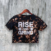 GYM Crop Top Rise And Grind Crop Tee GYM Workout Shirt Fitness Lover - bestshirtz