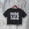 GYM Crop Top Rise And Grind Crop Tee GYM Workout Shirt Fitness Lover - bestshirtz