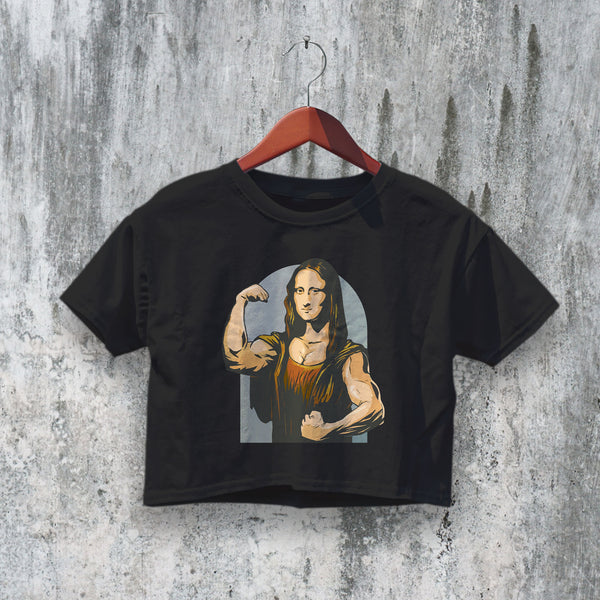 GYM Crop Top Fun Art Crop Tee Cute GYM Shirt Athletic Casual Trendy - bestshirtz
