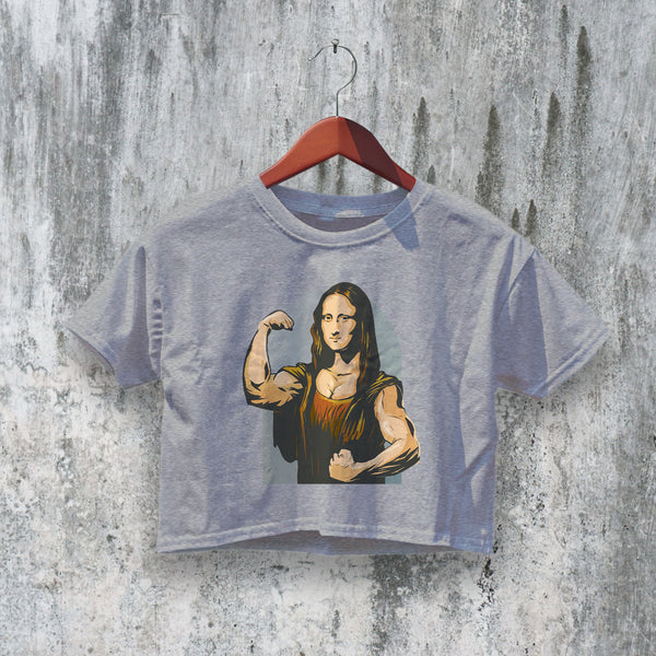 GYM Crop Top Fun Art Crop Tee Cute GYM Shirt Athletic Casual Trendy - bestshirtz