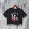 Halloween Crop Top Hellfire Witches Crop Tee Vintage Horror Shirt - bestshirtz#