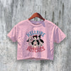 Halloween Crop Top Hellfire Witches Crop Tee Vintage Horror Shirt - bestshirtz#