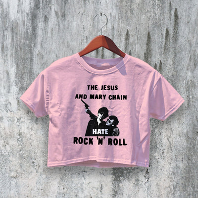 The Jesus and Mary Chain Crop Top Hate Rock 'n' Roll Crop Tee Band Shirt