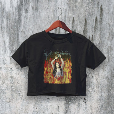 Jane's Addiction Crop Top Fire Woman Crop Tee Tour Concert Shirt Band Poster - bestshirtz#