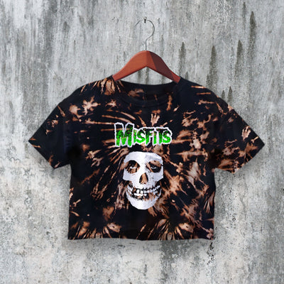Misfits Crop Top Skull Logo Crop Tee The Misfits Shirt Punk Rock Band - bestshirtz#
