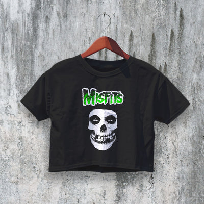 Misfits Crop Top Skull Logo Crop Tee The Misfits Shirt Punk Rock Band - bestshirtz#