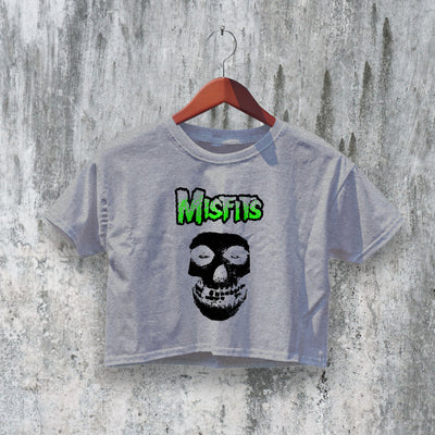 Misfits Crop Top Skull Logo Crop Tee The Misfits Shirt Punk Rock Band - bestshirtz#
