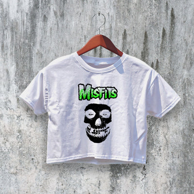 Misfits Crop Top Skull Logo Crop Tee The Misfits Shirt Punk Rock Band - bestshirtz#
