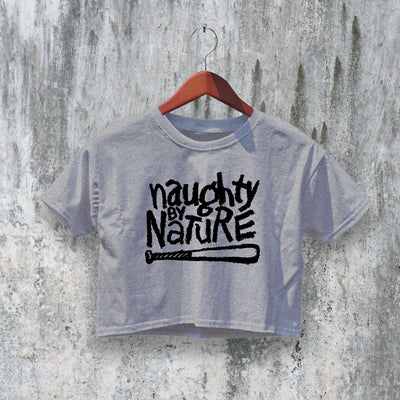 Naughty By Nature Crop Top Baseball Bat Crop Tee Hip Hop Shirt Rap Logo - bestshirtz#