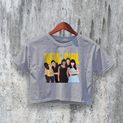 New Girl Crop Top Crew Fan Crop Tee Loft Vibes Shirt Sitcom TV Merch